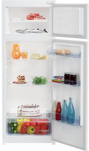 Beko BDSA250K4SN b100 Integrierbare Kühl-/Gefrierkombination, 220 l Nutzinhalt, 176 l Kühlen, 44 l Gefrieren, 145er Nische, Schlepptürtechnik, 37 dB, Einbau-Gerät, weiß