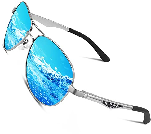 CGID Sonnenbrille Herren Pilotenbrille Polarisiert AL-MG Metallrahmen | Ultraleichte Klassische Fliegerbrille,UV400 Schutz,Fahren,Angeln,Laufen,Outdoor