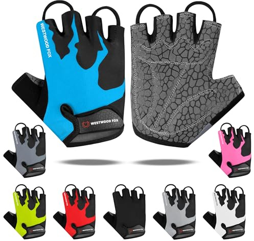 WESTWOOD FOX Fahrradhandschuhe Für Männer Halbfinger-Handschuhe rutschfest Nicht Atmungsaktiv Stoßdämpfend Mountainbike-Handschuhe Männer Frauen MTB-Handschuhe Unisex