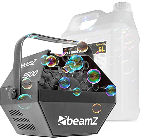 BeamZ B500, Hochzeit Seifenblasen Maschine, Bubble Machine, Schwarz | Seifenblasenmaschine Set, 24 Rotationen Pro Minute, 5L Flüssigkeit, 25 Watt, Effektmaschine, Seifenblasenflüssigkeit, Blowing