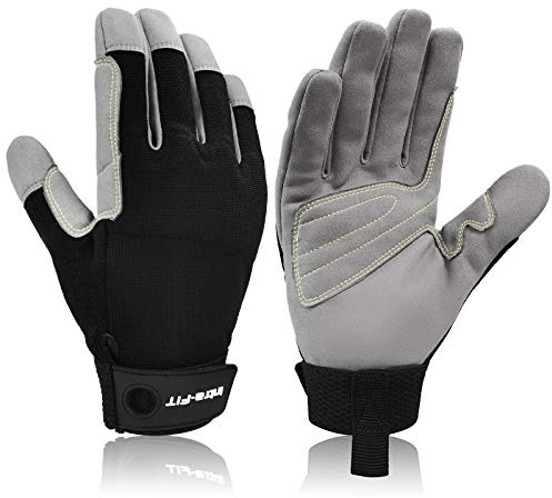 Intra-FIT Kletterhandschuhe Half-Finger/Fingerhandschuhe Kunstleder Abriebschutz Kletter-Sporthandschuhe Seilhandschuhe für Abseilen, Bergsteigen, Abenteuer, Rettung