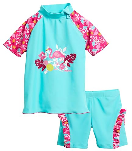 Playshoes zweiteilig Schwimmshirt Badeshorts Badebekleidung Unisex Kinder,Flamingo,110-116