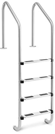 Uniprodo Uni_Pool_Ladder_1820 Poolleiter Edelstahl 4 Stufen Schwimmbadleiter 180 kg Tiefbeckenleiter