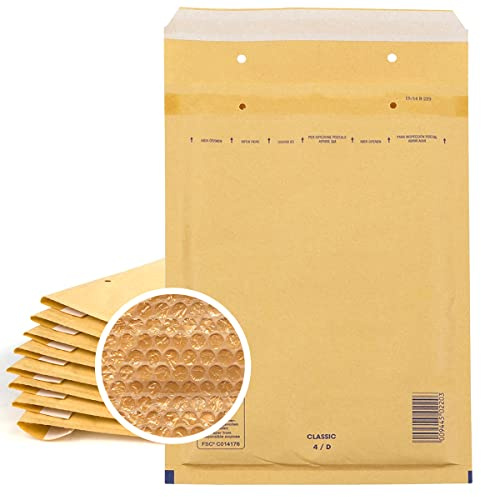 Enolenia 10 Stück Luftpolsterumschläge, selbstklebend, 4/D, geeignet für DIN A5 und DIN C5, Recycling, 180 x 265 mm, reißfest