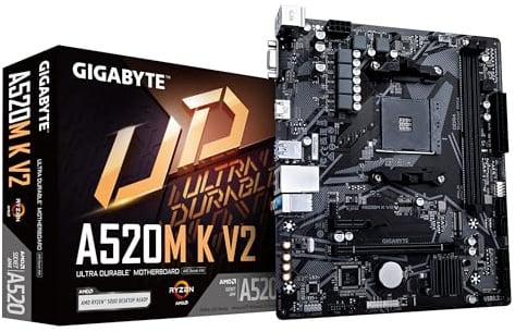 Gigabyte A520M K V2 Mainboard Micro-ATX Sockel AM4 AMD A520 Chipsatz DDR4 HDMI VGA GbE LAN