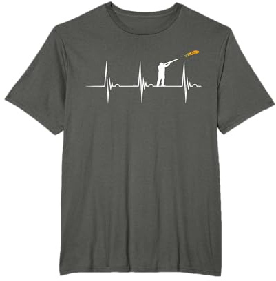 Sportschütze Herzschlag EKG Puls Tontaubenschießen Liebhaber T-Shirt