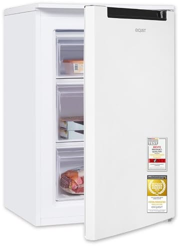 Exquisit Gefrierschrank | 87 l Nutzinhalt, 85,5 cm Höhe, Energieklasse C, 40 dB(A) | 4-Sterne-Gefrieren, manuelle Temperaturregelung, manuelles Abtauen, wechselbarer Türanschlag | GS581-040Cweiss