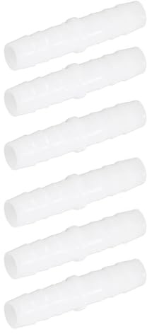 10 Stück Schlauchverbinder Gerade Kunststoff-Schlauchnippel Schlauchverbindung Equal Barbed Splicer Mender Joint Union Adapter für Schlauchverbindung(12-12mm through)