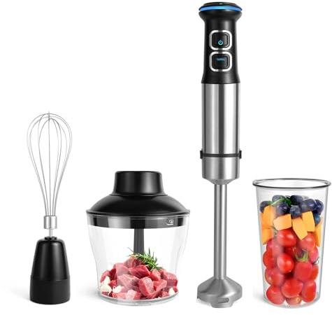 1500W Stabmixer, 4 in 1 Stabmixer, 21 einstellbaren Geschwindigkeiten