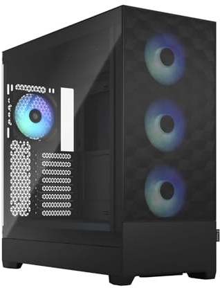 Fractal Design Pop XL Air RGB Full Tower PC-Gehäuse - E-ATX/ATX, Honeycomb Mesh Front, Tempered Glass, 4X 120 mm RGB-Lüfter, Hoher Luftstrom, Schwarz
