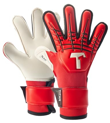 T1TAN Red Beast Junior 3.0 - Fussballhandschuhe für Kinder mit Außennaht - ohne Fingerschutz - Für die Profis der Zukunft - Gr. 4