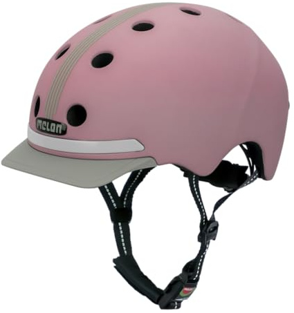 Melon Fahrradhelm E-Series »Lotus« für Damen & Herren | sicherer Cityhelm mit Beleuchtung | Front- und Rücklicht | M-L (52-58 cm) | rosa