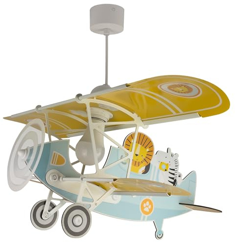 Dalber Lampe kinderzimmer, kinderlampe Pendelleuchte Hängelampe, Deckenleuchte Kinder, Deckenlampe kinderzimmer Flugzeug puma Tiere, Deckenlampe, 54602, E27 15W LED
