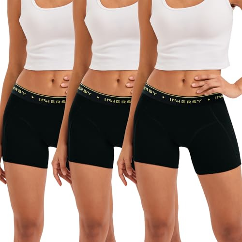 INNERSY Damen Boxershorts Baumwolle Unterwäsche Unterhosen mit Bein 3 Pack
