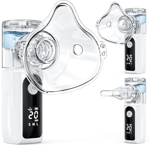 Inhalationsgerät Inhalator, Tragbar Inhaliergeräte Leise Inhalator Vernebler für Erwachsene und Kinder, USB Wiederaufladbar Inhalator für Reisen und Zuhause