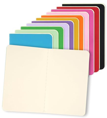 Hopton Notizblock A6 Blanko, 12 Farben Notizbuch Klein, Tragbares Schulhefte 14 x 9 cm, Klein Notizheft mit Softcover für Journal Notizen Skizzieren Malen Schreiben