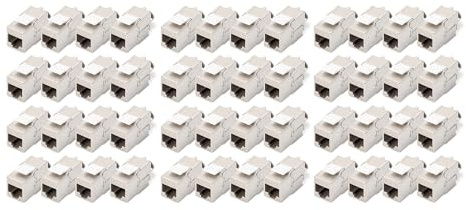 DIGITUS Keystone-Modul Cat 6A – 48 Stück – Geschirmt – 500 MHz 10Base-T | Werkzeugfrei – LSA – PoE++ – AWG 26-22 – RJ45 Buchse – 10 Gbit/s – Für Anschlussdosen und Patchfelder