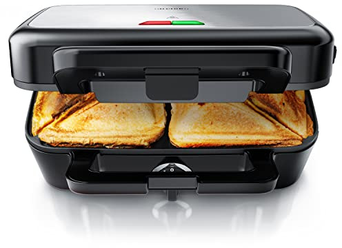 Arendo - Sandwichmaker 1200 W mit Antihaftbeschichtung - mit abnehmbaren Platten - spülmaschinentauglich - BPA frei - Temperaturkontrolle – Sandwich Maker - Sandwichtoaster für große Toasts