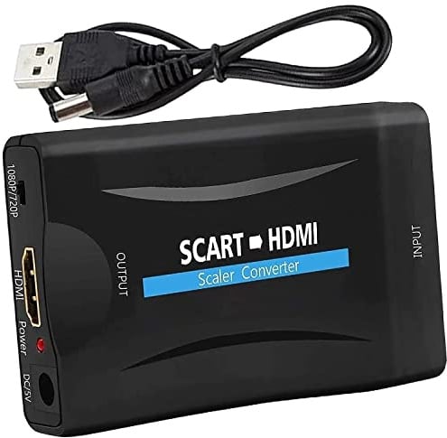 Scart zu HDMI Konverter Adapter - Video Audio Converter HD 720p/1080p Ausgang für Projektor, Monitor, HDTV, STB, VHS, Xbox, PS3, Sky, Blu-ray, DVD, Wii