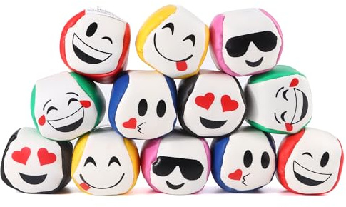 Jonglierbälle 12er Set, 5cm Jonglierbälle für Anfänger,Juggling Balls | Beginners Jonglierbälle Kinder, Langlebige und weiche PU Leder Jonglierbälle für Erwachsene Kinder Anfänger Outdoor Spielzeug