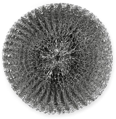 50 Stück Hygoclean Topfreiniger | Metall, silber, 60gr-m², Ø: 12,5cm, Karton, Topfreiniger Metall, Topfkratzer, Stahlschwamm
