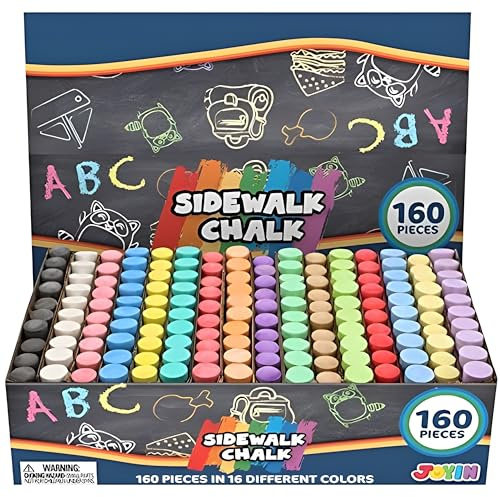 JOYIN Waschbare Straßenmalkreide Set für Outdoor-Art, 160 Stück