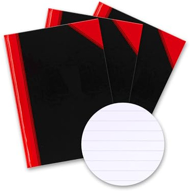 Bantex Notizbuch A5 liniert, 192 Seiten, 70 g/m², Hardcover, schwarz, 3 Stück