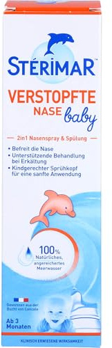 Stérimar Meerwasser Nasenspray, 100% natürliches Meerwasser, 2 in 1 Spray und Spülung, für Babys und Kinder ab 3 Monaten, 100 ml
