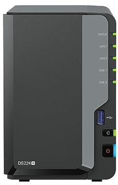 Synology DS224+ 2-Bay Diskstation NAS (Intel Celeron J4125 4-Core 2.0 GHz 2GB DDR4 RAM 2xRJ-45 1GbE LAN-Port) 8 TB Bundle mit 2 x 4 TB Seagate IronWolf NAS HDDs (ST4000VN006)
