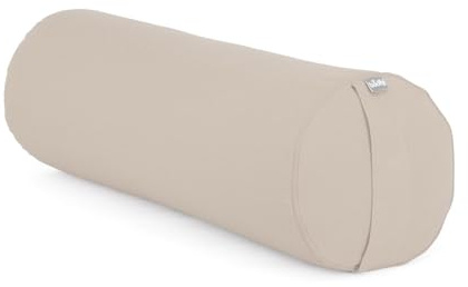 Bodhi Yoga Bolster Rolle Ø 22 cm | Yogarolle mit Bio-Dinkelfüllung | Yogakissen für Restorative & Yin Yoga | Waschbarer Bezug aus Baumwolle | Pilates Kissen mit Trageschlaufe