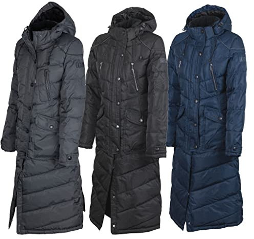 Lazura - Thermomantel Sophia – Damen Wintermantel – viele Farben | Wattierter Reitmantel – Steppmantel mit Kapuze – atmungsaktiver, wind- & wasserabweisender Mantel