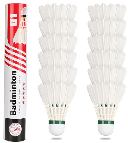 Philonext Badminton Federn, Goose Federn, Stall und langlebig, Sport, Training, Badminton-Bälle, für Indoor-Spiel im Freien, Lenkräder, Sport, Ausbildung, Badminton