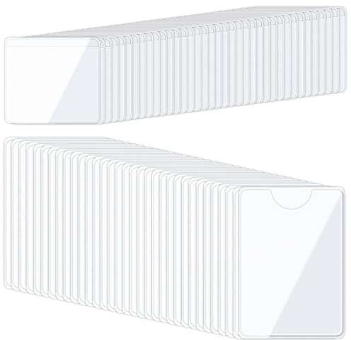 Abeillo 100 Stück Visitenkartentaschen Selbstklebend, Selbstklebende Etikettenbeutel, Etiketten Kartenhalter für Büro Organisieren und Sortieren (9,1 x 6,3 cm/5,1 x 4,6 cm)