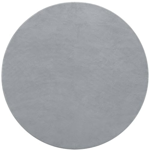 Carvapet Runder Teppich 120cm - Weicher Kurzflor, Rutschfest, Waschbar, Grau - Für Wohnzimmer und Schlafzimmer