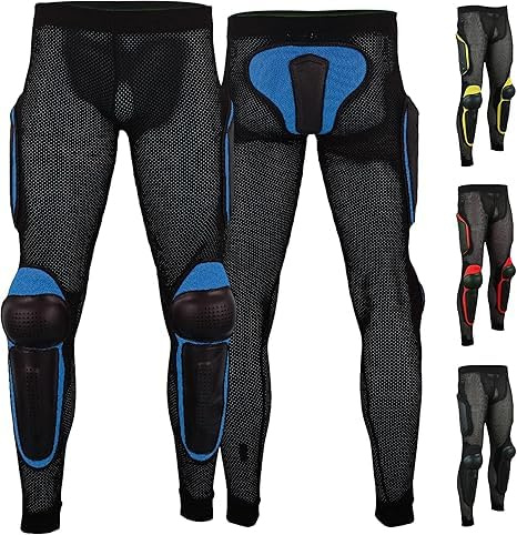 German Wear Schutz-Hosen für Erwachsene, atmungsaktive Stretch-Armor-Ausrüstung für Motorrad, Motocross und Skateboarding (DE/NL/SE/PL, Alphanumerisch, L, Regular, Regular, Blau)