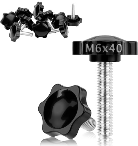 TXXATX Rändelschraube M6x40 mm Flügelschrauben 12 Stück Sterngriffschraube M6 Sterngriffmutter mit Griff Sternschraube Sternkopfschraube Klemmknopf für Werkzeugmaschine Anziehen Geräte Instrument