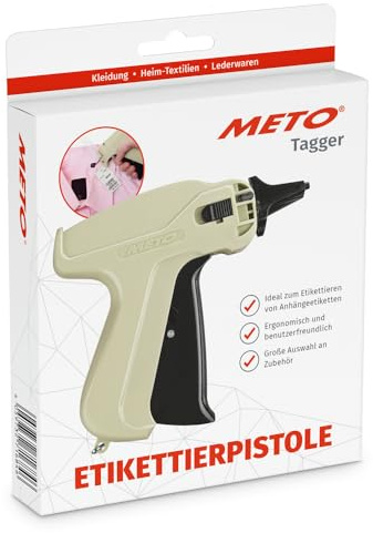 Meto Etikettierpistole für Textilien | Heftpistole für Kleidung, Preisschilder und Textilanhänger