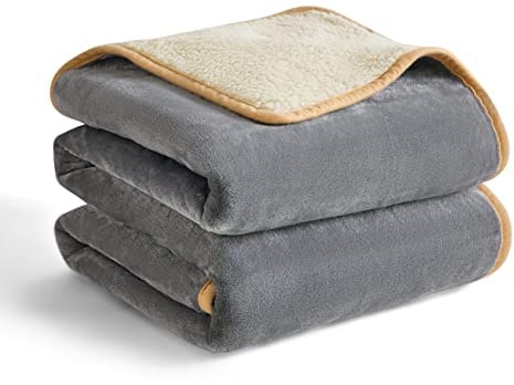 LE SURE wasserdichte Hundedecke mittelgroße Hunde - 100x80cm Hundedecke waschbar, Hundedecke Sofaschutz aus Sherpa Fleece, Katzendecke flauschig und weich, Grau