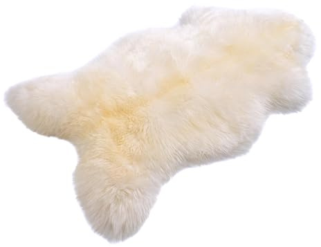 Decorating Sheepskins Lammfell Echt Weiß 120-130 cm, Schaffell Echt Groß | Natürliches Schaffell, Teppich Wohnzimmer, Deko Fell Schlafzimmer, Naturfell, Sofa- und Sesselauflage, weich und flauschig
