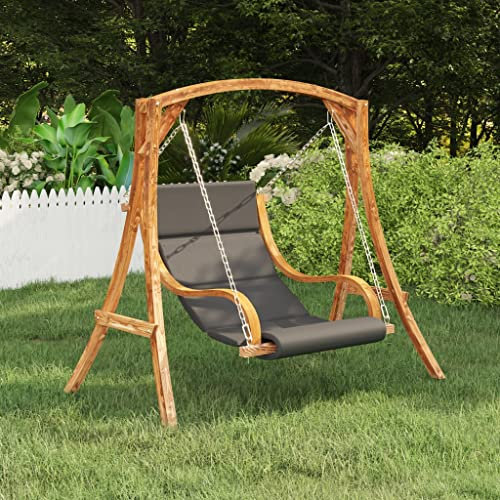 INLIFE Hängeliege mit Kissen Massiv Bugholz mit Teak-Finish