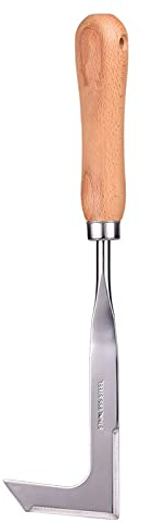 MOGADEE® Fugenkratzer, Unkrautmesser, Fugenreiniger, Ergonomischer Holzgriff, Garten Gartengerät, Doppelseitiges Scharfes Edelstahlmesser Werden Verwendet, um Unkraut aus Fliesenfugen zu Entfernen
