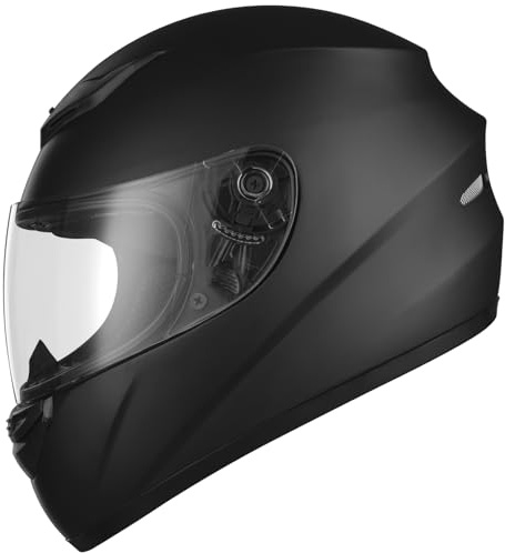 Favoto Motorradhelm Integralhelme für Erwachsene Vollvisierhelm Mopedhelm für Herren Damen Atmungsaktiv ECE Zertifiziert XL (61cm) Schwarz