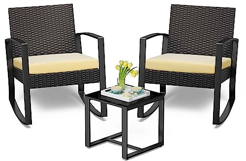 Bealife Gartenmöbel Set, Lounge Gartenmöbel Set Balkon 2 Personen，Balkonmöbel Kleiner Balkon Outdoor, Gartenmöbel für Veranden, Innenhöfe, Terrassen, Balkone, Poolränder