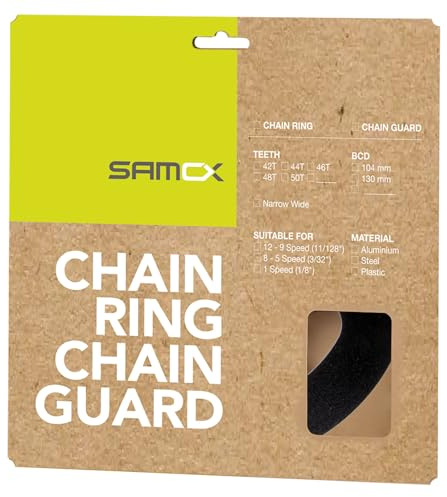 Samox Kettenschutz, Aluminium, schwarz eloxiert, Lochkreis 104 mm, 44 Zähne, CHAINGUARD 104SL
