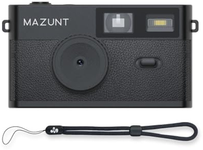 MAZUNT Retro Digitalkamera, 12 MP, bildschirmfreie Vintage-Kamera mit 4 Filtern, Einwegkamera-Ersatz, inkl. 8 GB SD-Karte für tausende Fotos, schwarz