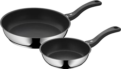 WMF Devil Pfannenset Induktion 2-teilig – Bratpfannen 20, 28 cm – Edelstahl Cromargan Antihaft Pfannen Set, beschichtet, spülmaschinengeeignet, backofenfest, hitzebeständig und kratzfest