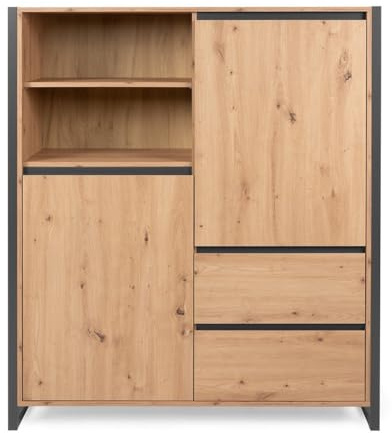 DEINE TANTE EMMA 002947 Denver 51 Artisan Eiche Nb. / anthrazit grau Highboard