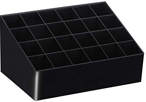 TRIXES Lippenstifthalter – Make-up-Organizer – 24 Fächer – Schwarz | 24 Fächer à 2,3 × 2,3 cm – Für Flaschen, Pinsel, Stifte und vieles mehr – Schreibtisch- und Schminktisch-Organizer