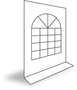 Ambisphere PVC 550gr/m² Seitenteil für Partyzelt Pergola Pavillon Gartenpavillon 2x2m Seitenwand mit Fenster in diversen Grossen und Farben Faltpavillon (2x2m(Hogh), Grau-Weiss)