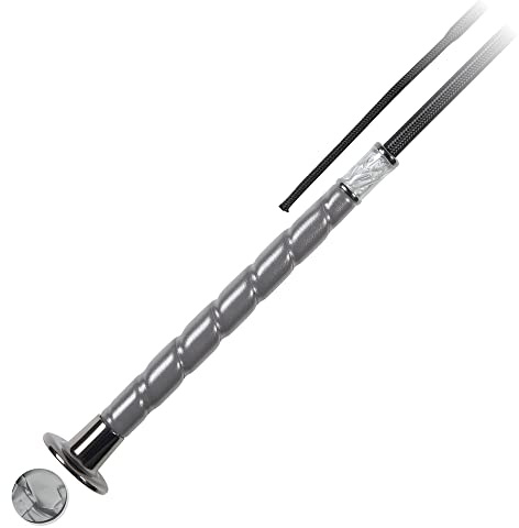 PFIFF 102939 Dressurgerte, Wellengriff Kunstleder Fiberglas, Grau 110 cm